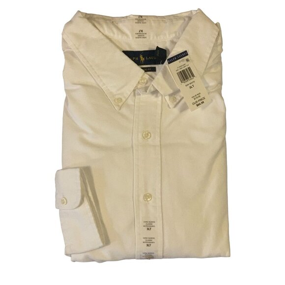 Men's Ralph Lauren 3XLT Classic fit long sleeve button down shirt BSR White NEW! - Picture 1 of 4